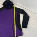 Second Skin  Scuba Hoodie Sweatshirt Womens Purple Black Colorblock Size L Photo 6
