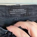 ZARA  Black Tie Up Fly Released Raw Hem Crop Flare Jeans Photo 7