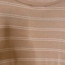 Boutique Intersection Beige & White Striped Short Sleeve T-Shirt Dress Size Large Photo 10