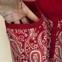 Tommy Hilfiger  XLarge Cranberry Paisley Tank with Buttons in front Photo 2