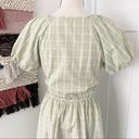 Madewell  Short Sleeve Plaid Tie-Waist Midi Dress Green/White Size XS NWT Photo 6