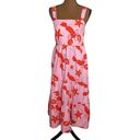 J.Crew  factory Squareneck tiered starfish and lobster print midi dress pink sz 4 Photo 1