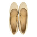 Tahari  (7.5) Sophia Cream Waxed Burlap Stacked Platform Stiletto Pump Heels Photo 6