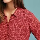 Holding Horses red print long sleeve button down shirt size 2 Photo 7