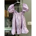 Amanda Uprichard  Sicily Babydoll Mini Dress Lavender Womens Size Medium Photo 6