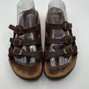 Birkenstock  Womens Size 38 US 7  Florida Leather Sandals Strappy Slip On Brown Photo 0