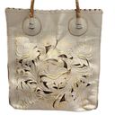 Patricia Nash Large  Burnished Tooled Leather Gold Metallic Cavo Tote Photo 3