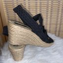 Steven By Steve Madden Natural Comfort Fabric Wedge Sandals Black Size 7 Photo 3