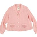 J.Jill NWT  Scalloped Floral Embroidered Pink Linen Button Front Jacket M Photo 0