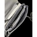 Sondra Roberts  CLUTCH HANDBAG Silver Black Clutch Crossbody Faux Suede Purse Photo 2