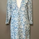 Faherty Cotton Floral Dress Tunic Chambray Blue White Size Medium Swim Coverup Photo 1