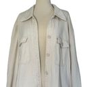 Good American  Fleece Shacket 100% Cotton Bone Cream Ivory Curvy Plus Size 3/4 Photo 3