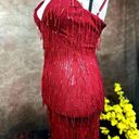 City Triangles  Fringe Mini Dress - Red - size XS Photo 7