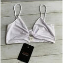 Naked Wardrobe NWT  Swim Knotted Bikini Top in White Photo 0