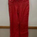 Loft NWT  100% Linen Flare Wide Leg Pants Coral Pink Size 6 Photo 2