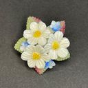 Vintage Bone China Painted Floral Arrangement Brooch Photo 0