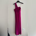 Oleg Cassini Fuchsia Floor-length Gown, Prom Dress, Wedding Guest Dress, Floral Photo 9