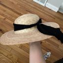 Hat summer vacation beach natural straw raffia round tie neutral prairie rustic handmade Coastal Cottage Western Tan Photo 2