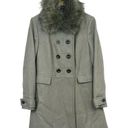 Old Navy  Penny Lane Wool Blend Dress Coat Gray Faux Fur Size L Photo 0