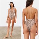 Mara Hoffman  Gabriela Snakeskin V-Neck One Piece Swimsuit Size XS Photo 3