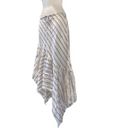 LUCHA the Label Linen Handkerchief High Low Stripe Cream Beige Skirt Sz 4 Tan Photo 1