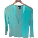 Krass&co Vintage NY& Cardigan Turquoise One Button Long Sleeves Women 90s/Y2K Photo 2