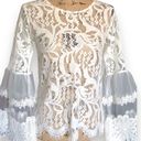 Say What? White Lace & Sheer BOHO Top! Photo 0