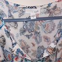 J.Jill  Beachy Tiered Tank White Blue Boho Paisley Print Medium Photo 3