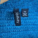 Relativity  Long Open Front Cardigan Sweater Mohair Wool Blend Petite Small Blue Photo 3