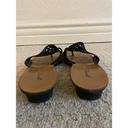 Paul Green  Black Leather Lase Cut Slip On Sandals Photo 3