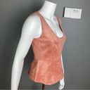 BCBG MAxAzria Peplum top shell pink faux suede dusty rose small Photo 4