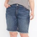 Lane Bryant  Signature Fit Boyfriend Denim Bermuda fringe Hem shorts Dark wash 22 Photo 0