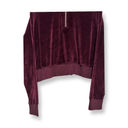 Abound  Womens Cropped Sweatshirt Maroon Velvet 1/4 Zip Stretch Plus 1X New Photo 2