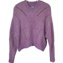 Elizabeth and James  Women’s Open Stitch Cropped Sweater Size XS in Giada Purple Photo 1