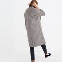 Madewell  Fringed Herringbone wool blend long Robe trench Coat Photo 9