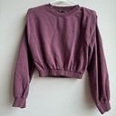 ZARA  Dusty Rose Pink Long Sleeve Thick Crewneck Shoulder Pad Size Small Cropped Photo 0