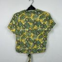 Disney  The Lion King Simba Yellow Tie Front Woven Top Size Medium Button Down Photo 4