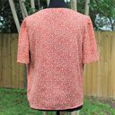 Nine Britton  Orange Floral Short Sleeve Blouse Photo 4