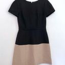 BCBGMAXAZRIA  Hannah Dress Black Tan Brown Colorblock Color Block Fit Flare Mini Photo 0