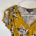 Modcloth  Feeling Fluttery Yellow Floral Top Peplum Size XS Photo 6