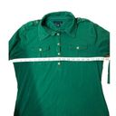 Tommy Hilfiger  forest green 3/4 button crown collared with gold accent buttons s Photo 10