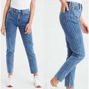 American Eagle Mom Jean high rise striped cotton denim jeans 12 Photo 1