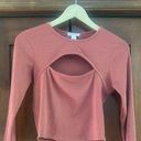 Full Tilt  Women's Mauve Ribbed Long Sleeve w/ Cut Out LN Photo 0