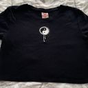 Self Esteem Black Y2K Black Yin Yang 100% Cotton Crop Top, size XL Photo 11