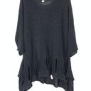 Joseph Ribkoff  Sweater Women's Size S/M Crew Neck Hi Low Black Distressed Look Photo 0