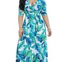 Maxi Dress Tropical Faux Photo 0