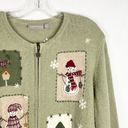 Croft & Barrow Croft Barrow Plus Size 2X Cardigan Sweater Snowman Green Full Zip Ugly 935 Photo 2