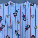 Betty Boop Vintage 90s  Baseball Blue Striped AOP Button Up T-shirt Jersey Photo 7