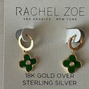 Rachel Zoe NWT  Van cleef & arpels 18k gold over sterling silver clover earrings Photo 1