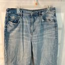 American Eagle  Blue Light Wash Whiskered Cotton Baggy Jeans Size 16 Short Photo 2